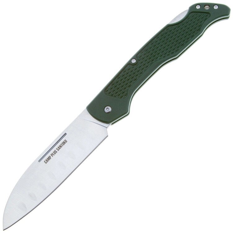 Нож складной Ontario Camp Plus Santoku Lockback, сталь AUS-8, рукоять полимер, dark green от компании Admi - фото 1