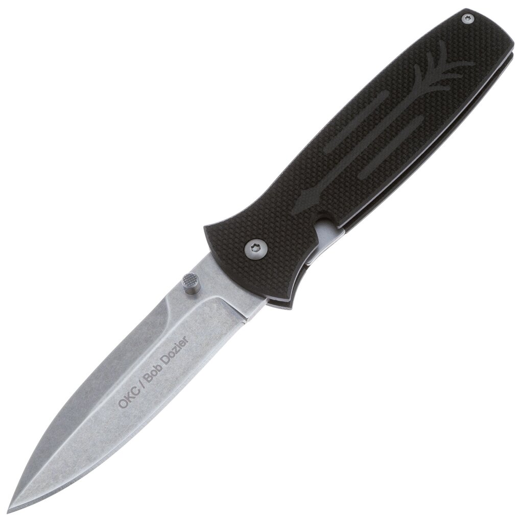 Нож складной Ontario Dozier Arrow 9100, сталь D2, Satin, рукоять G10, black от компании Admi - фото 1