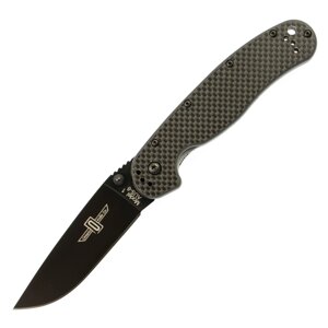 Нож складной Ontario RAT-1, сталь Aus-8, рукоять carbon fiber, black