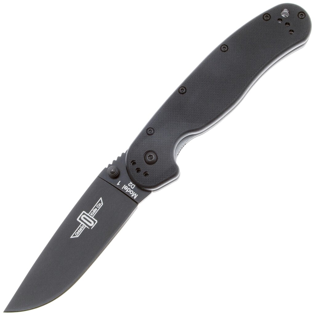 Нож складной Ontario RAT-1, сталь D2, рукоять термопластик GRN, black от компании Admi - фото 1