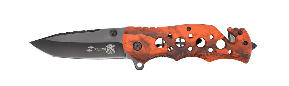 Нож складной Stinger FK-020OR, сталь 3Cr13, рукоять оранжевый алюминий от компании Admi - фото 1