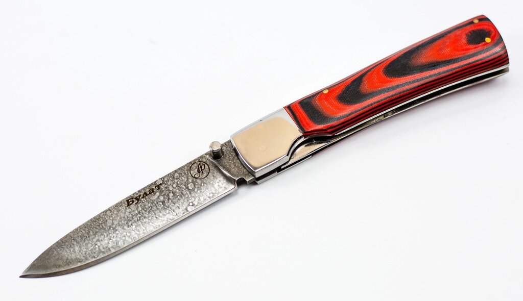 Нож складной Якут, литой булат Баранова, микарта от компании Admi - фото 1