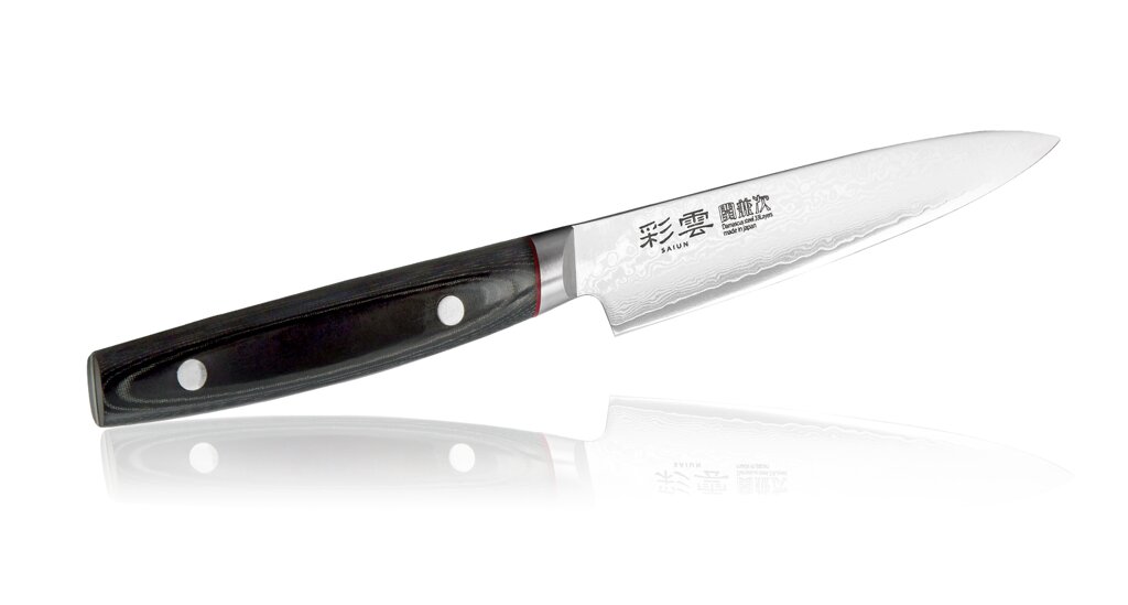 Нож Универсальный Kanetsugu Saiun Damascus, 9001, сталь VG-10, в картонной коробке, 120 мм от компании Admi - фото 1