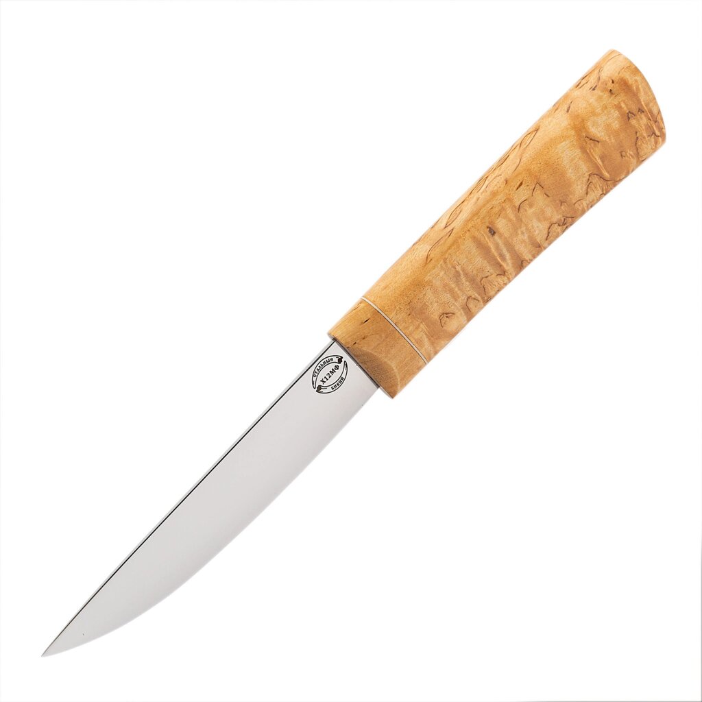Нож Якутский средний, сталь Х12 МФ, рукоять карельская береза от компании Admi - фото 1