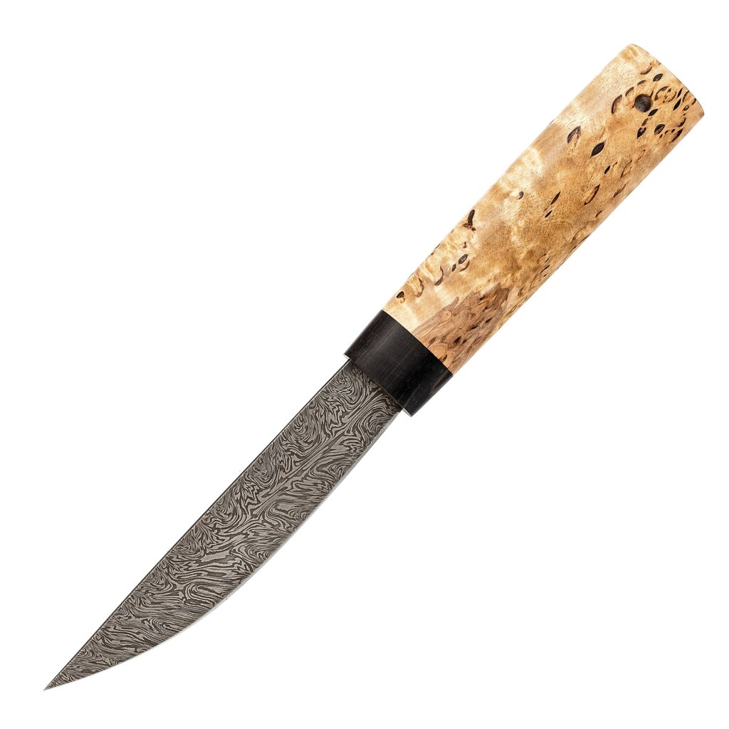 Нож Якутский, сталь дамаск, рукоять карельская береза от компании Admi - фото 1
