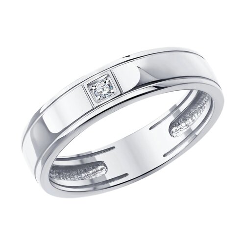Обручальное кольцо SOKOLOV из белого золота с бриллиантом