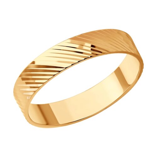Обручальное кольцо SOKOLOV из золота с алмазной гранью, 4 мм, с алмазной гранью