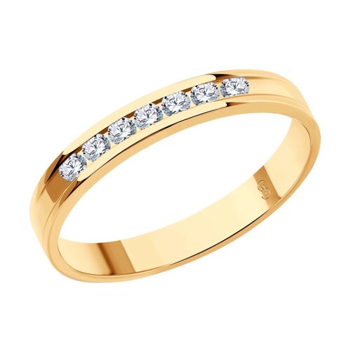 Обручальное кольцо SOKOLOV из золота с бриллиантами, comfort fit