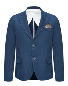 Однобортный льняной пиджак, синий Emanuel Pris