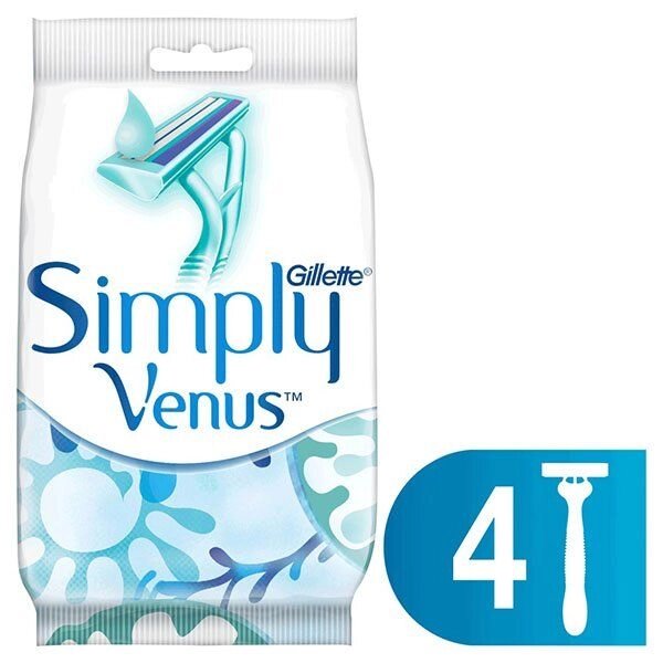 Одноразовая женская бритва Gillette Venus (Жиллетт Винус) Simply 2, 4 шт. от компании Admi - фото 1