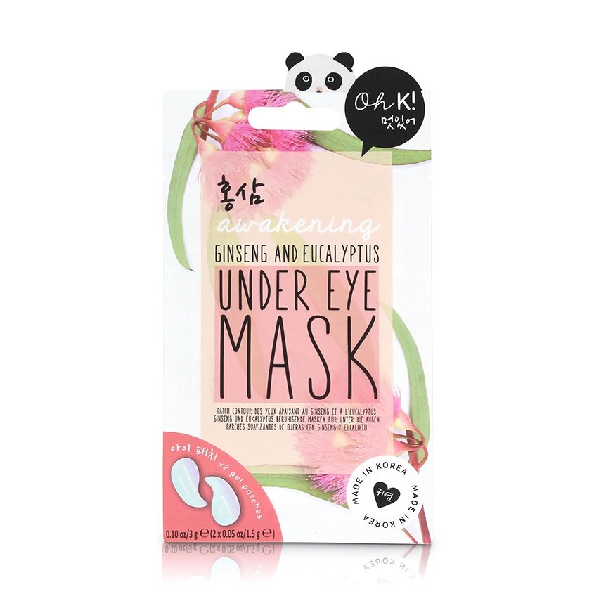 OH K! GINSENG & EUCALYPTUS UNDER EYE MASK Маска увлажняющая и выравнивающая тон кожи для зоны вокруг глаз "Женьшень и эвкалипт" от компании Admi - фото 1