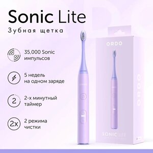 ORDO Электрическая зубная щетка Sonic Lite с 2 режимами, таймером и кабелем для зарядки