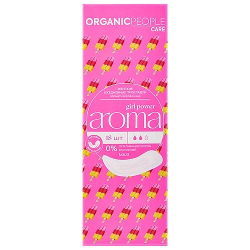 ORGANIC PEOPLE Прокладки ежедневные ароматизированные Girl Power AROMA Maxi