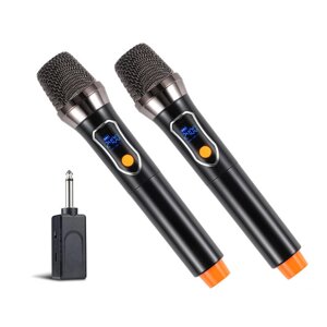 От 1 до 2 2,4G Wireless Микрофон 800mAh Батарея LED Digital Дисплей Dual Handheld Dynamic Karaoke Mic System for Stage P