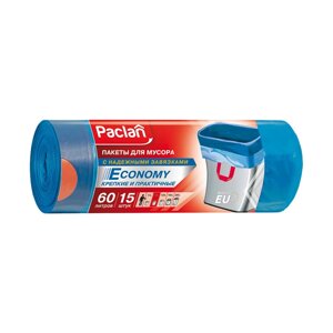 PACLAN ЭКОНОМ Мешки для мусора, с тесьмой, 60л 15