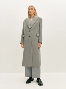 Пальто однобортное из шерсти (50)