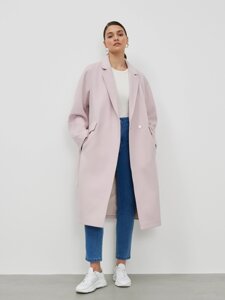 Пальто светло-розовое с шерстью (46)