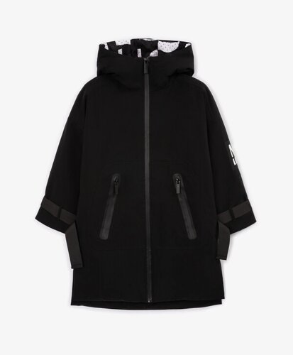 Пальто утепленное в спортивном стиле черное для мальчика Gulliver (140)