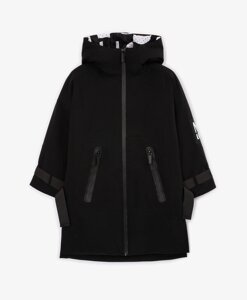 Пальто утепленное в спортивном стиле черное для мальчика Gulliver (152)