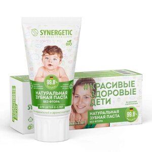 Паста зубная детская липа и ромашка от 0 до 3 лет Synergetic 50г