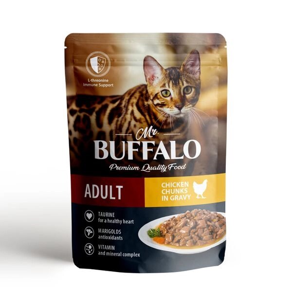 Пауч для кошек цыпленок в соусе Adult Mr. Buffalo 85г от компании Admi - фото 1