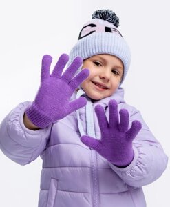 Перчатки вязаные фиолетовые Button Blue (18)