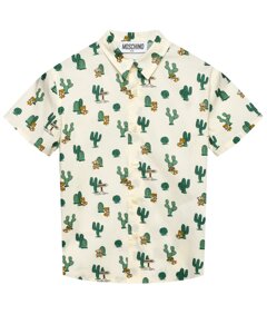 Рубашка со сплошным принтом кактусы Moschino