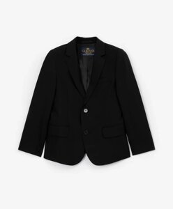 Пиджак текстильный с двумя шлицами чёрный для мальчика Gulliver (122)