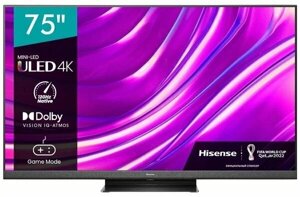 75 Телевизор Hisense 75U8HQ MiniLED, 4K Ultra HD, черный