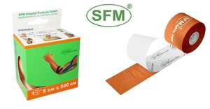 Тейп кинезиологический SFM-Plaster оранжевый 5х500см