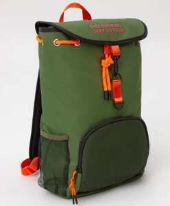Рюкзак с накладными карманами зеленый Button Blue (One size)