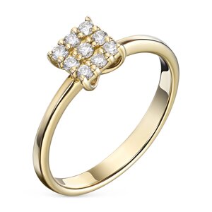 Кольцо из желтого золота с бриллиантами э0301кц04210659