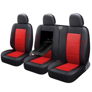 3 чехла на сиденья автомобиля с подушками и накладками на подголовник для Ford Transit Custom 2015 2016 2017 2018 2019 2