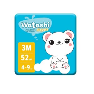 WATASHI Подгузники для детей 3/М 4-9 кг 52