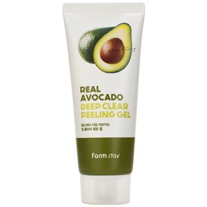 FARMSTAY Гель для лица отшелушивающий с экстрактом авокадо Real Avocado Tea Deep Clear Peeling Gel