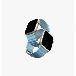 Ремешок Uniq Revix Premium Edition для Apple Watch 38-40-41 mm, белый/голубой (силикон)