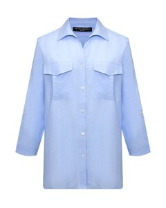 Рубашка с карманами на груди, голубая Pietro Brunelli