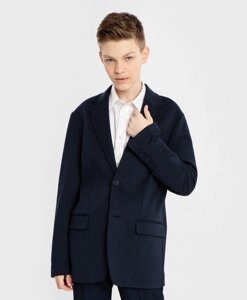 Пиджак однобортный с лацканами для мальчика синий Button Blue (164*84*69(XS