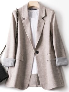 Пиджак с длинными рукавами и пуговицами с лацканами в полоску