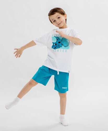 Пижама с принтом мультицвет для мальчика Button Blue (140-146)