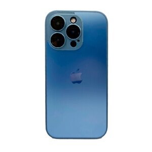 Пластиковая накладка AG Glass case MagSafe для iPhone 14 Pro синяя