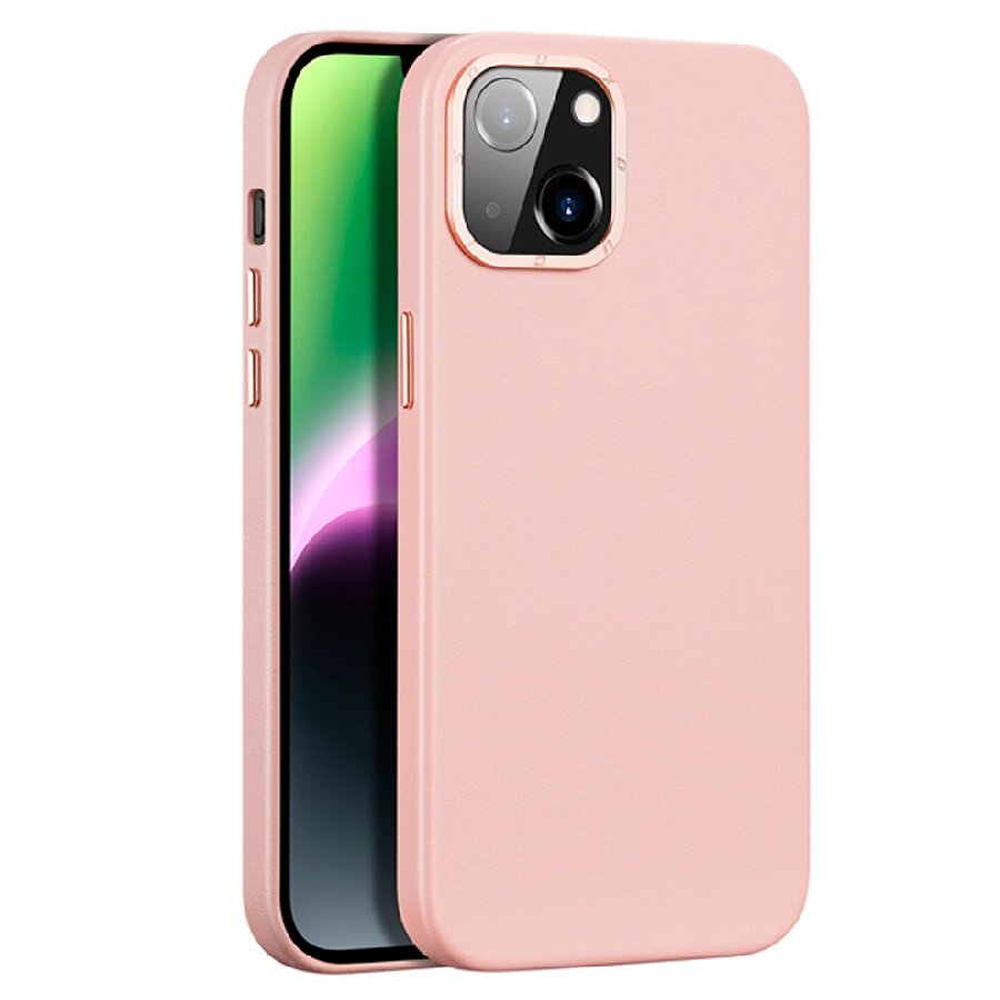 Пластиковая накладка Dux Ducis GRIT series MagSafe для iPhone 14 Pro экокожа розовая от компании Admi - фото 1
