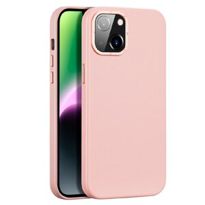 Пластиковая накладка Dux Ducis GRIT series MagSafe для iPhone 14 Pro экокожа розовая