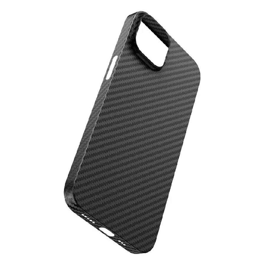 Пластиковая накладка Hoco MagSafe для iPhone 14 Pro под карбон черная от компании Admi - фото 1