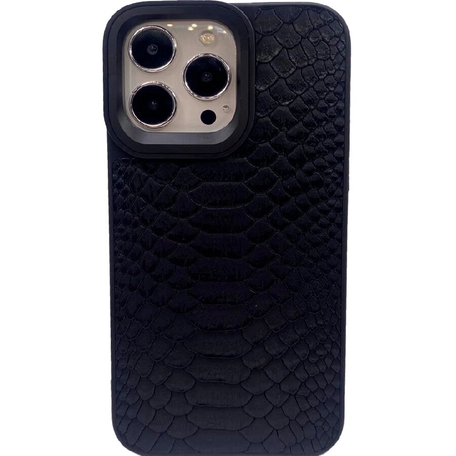 Пластиковая накладка Kaisa для iPhone 14 Pro черная под кожу от компании Admi - фото 1