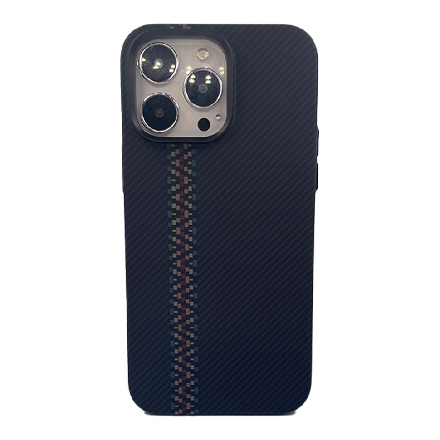 Пластиковая накладка LUXO Life MagSafe CARBON для iPhone 14 Pro черно-синяяя от компании Admi - фото 1