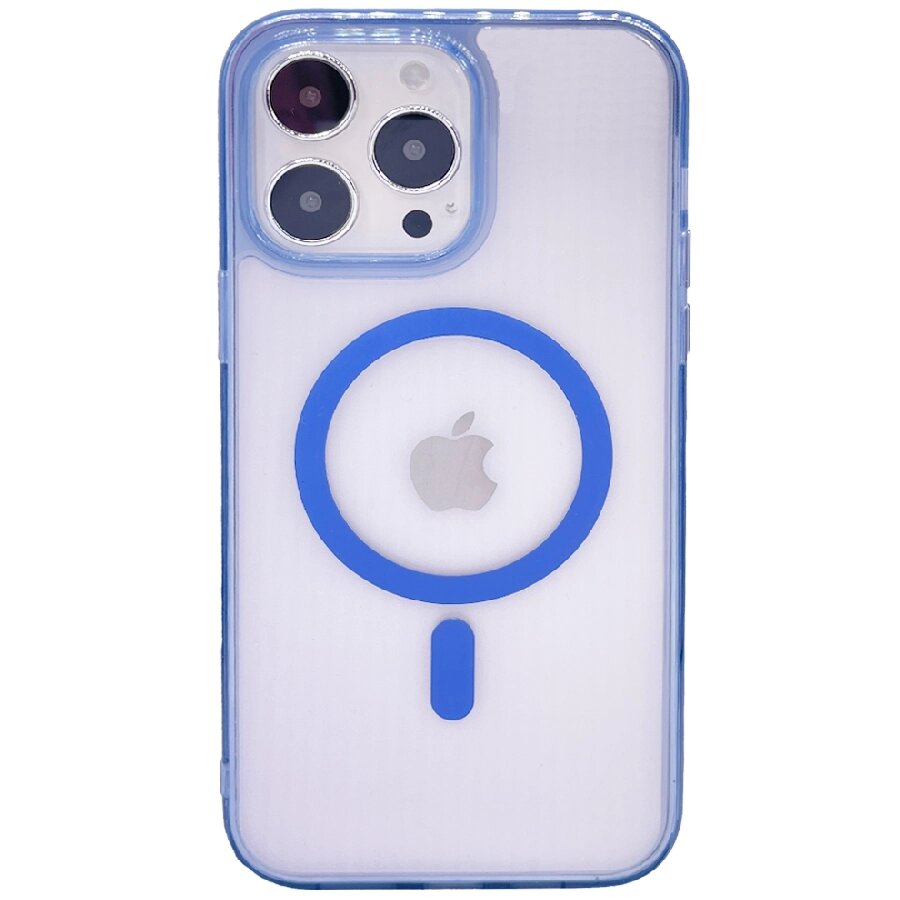 Пластиковая накладка WIWU Phone Case MagSafe для iPhone 14 Pro синий кант от компании Admi - фото 1