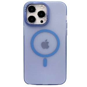 Пластиковая накладка WIWU Ultra Thin Frosted MagSafe для iPhone 14 Pro прозрачный синий