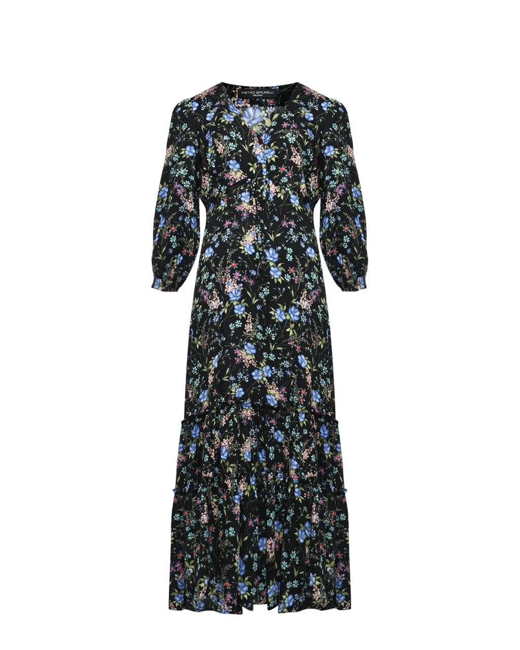 Платье ALLEGRA с мелким цветочным принтом, черное Pietro Brunelli от компании Admi - фото 1