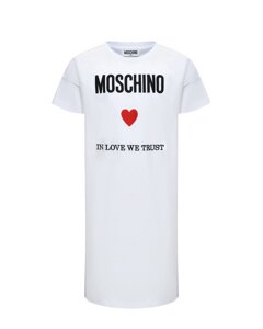 Платье-футболка с принтом In love we trust Moschino